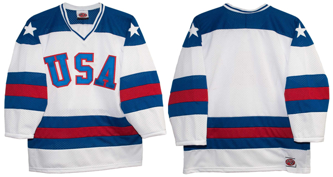 USA 1980 Olympic Miracle on Ice Home White Hockey Jersey Adult Sizes 